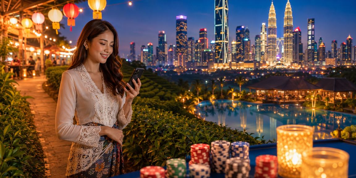 Pengguna Malaysia melihat odds perlawanan sukan pada telefon pintar di Kuala Lumpur